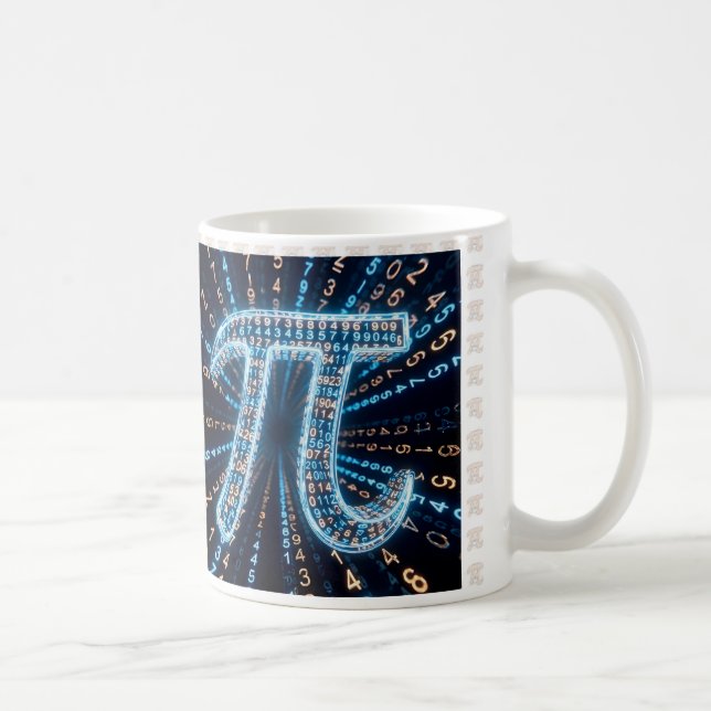 Futuristic π Mug – Pi Day March 14 Gift – Neon Mat (Right)