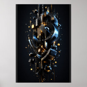 Futuristic 3D Metallic Fusion Poster