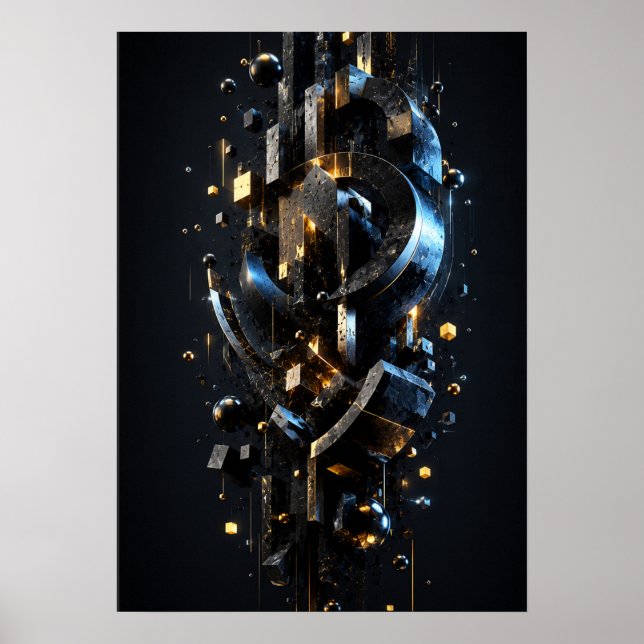 Futuristic 3D Metallic Fusion Poster (Front)