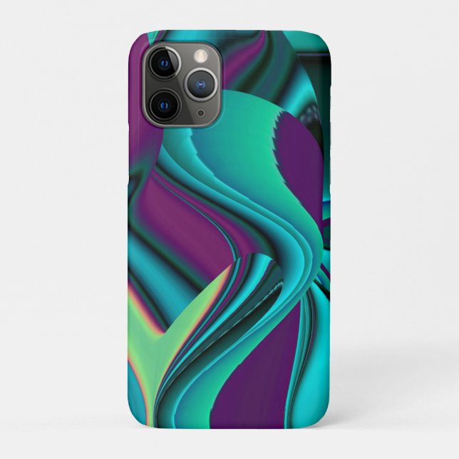 Futuristic Abstract 3D Metallic Rainbow Art Case-Mate iPhone Case (Back)