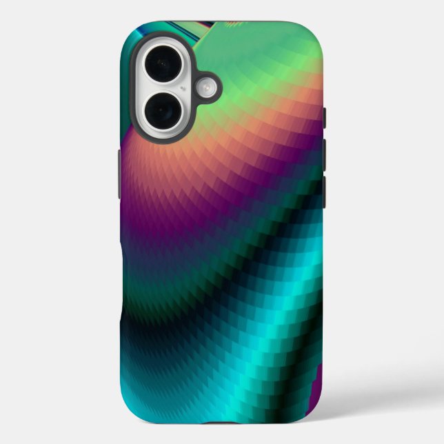 Futuristic Abstract 3D Metallic Rainbow Art Case-Mate iPhone Case (Back)