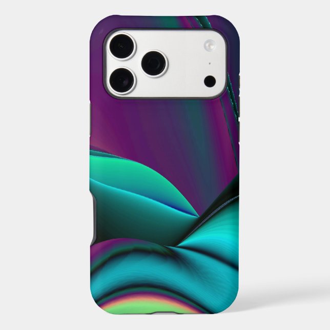 Futuristic Abstract 3D Metallic Rainbow Art Case-Mate iPhone Case (Back)