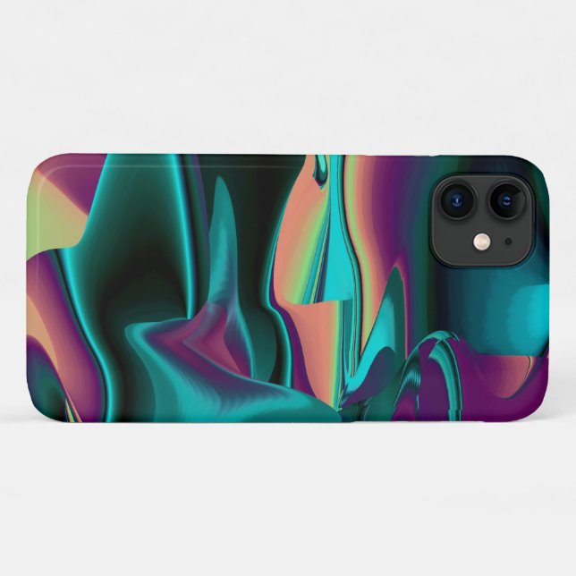 Futuristic Abstract 3D Metallic Rainbow Art Case-Mate iPhone Case (Back (Horizontal))