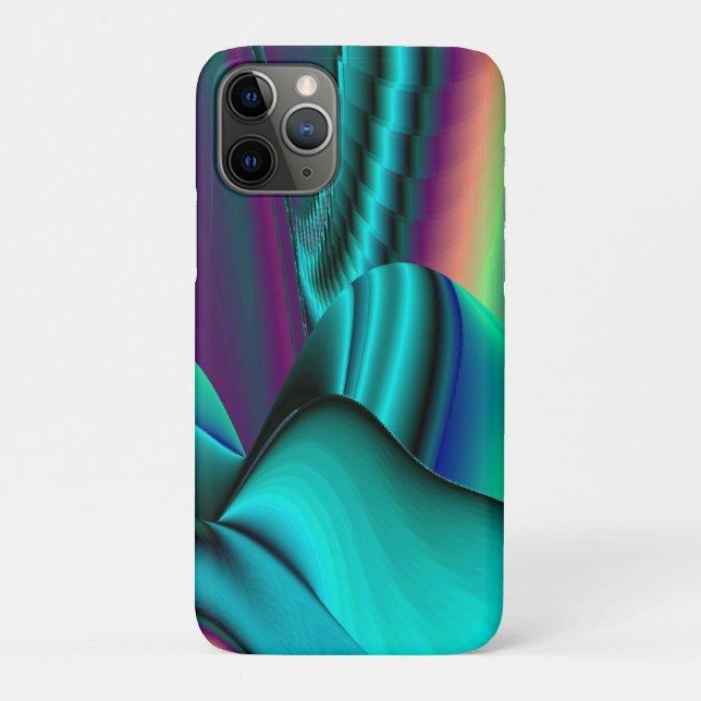 Futuristic Abstract 3D Metallic Rainbow Art Case-Mate iPhone Case (Back)