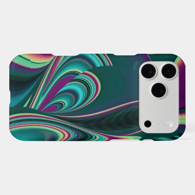 Futuristic Abstract 3D Metallic Rainbow Art Case-Mate iPhone Case (Back (Horizontal))