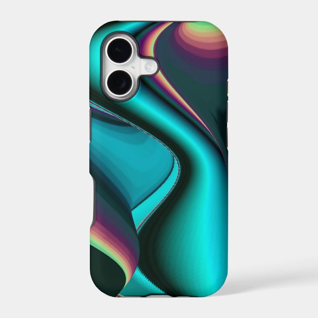 Futuristic Abstract 3D Metallic Rainbow Art Case-Mate iPhone Case (Back)