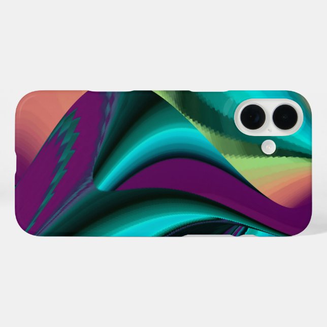 Futuristic Abstract 3D Metallic Rainbow Art Case-Mate iPhone Case (Back (Horizontal))