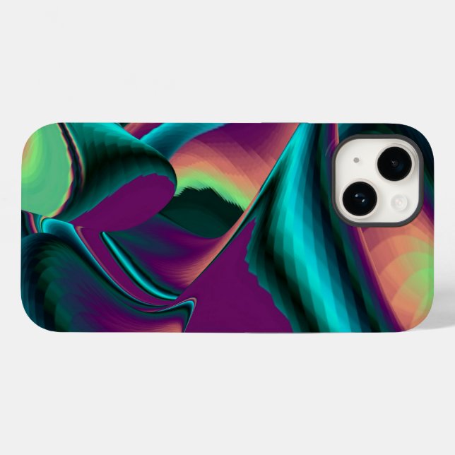 Futuristic Abstract 3D Metallic Rainbow Art Case-Mate iPhone Case (Back (Horizontal))
