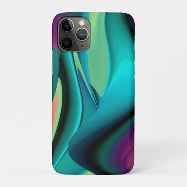 Futuristic Abstract 3D Metallic Rainbow Art Case-Mate iPhone Case (Back)