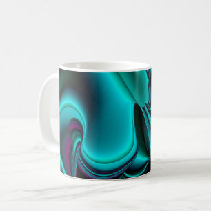Futuristic Abstract 3D Metallic Rainbow Art Coffee Mug