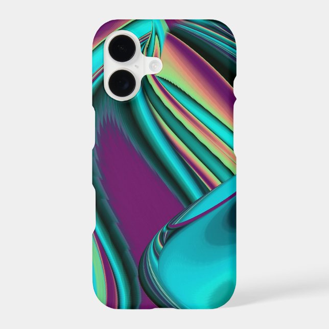 Futuristic Abstract 3D Metallic Rainbow Art Iphone Case (Back)