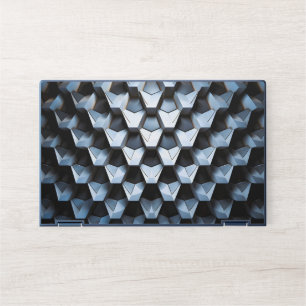 Futuristic Abstract Blue Geometric Metallic HP Laptop Skin