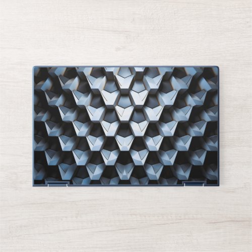 Futuristic Abstract Blue Geometric Metallic HP Laptop Skin