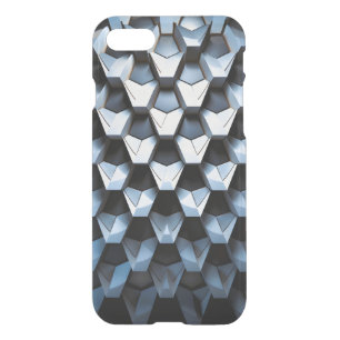 Futuristic Abstract Blue Geometric Metallic iPhone SE/8/7 Case