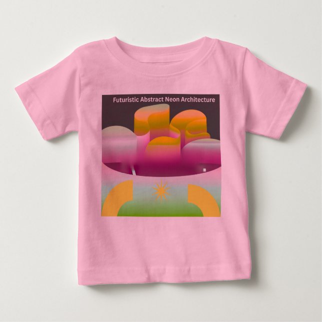 Futuristic Abstract Neon Architecture Baby T-Shirt (Front)