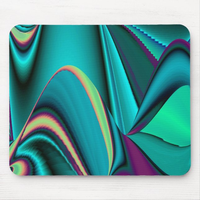 futuristic, Abstract Rainbow Mouse Pad (Front)