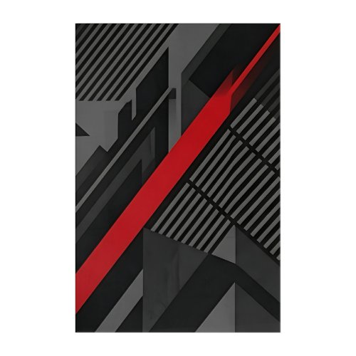 Futuristic Abstract Red Black Acrylic Print