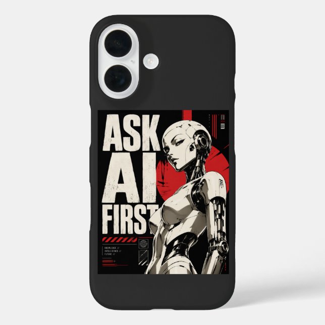 Futuristic AI Robot Humanoid Tech Design Case-Mate iPhone Case (Back)