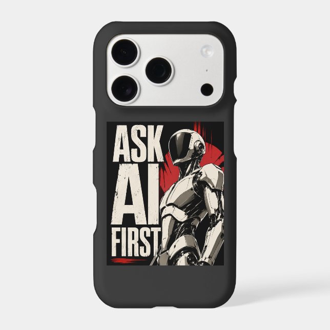 Futuristic AI Robot Humanoid Tech Design iPhone Case (Back)