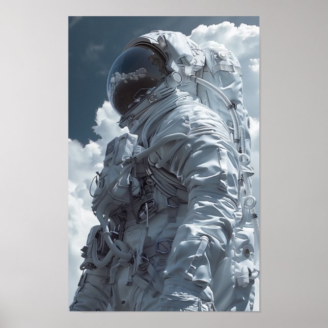 Futuristic Astronaut - Space Exploration Poster (Front)