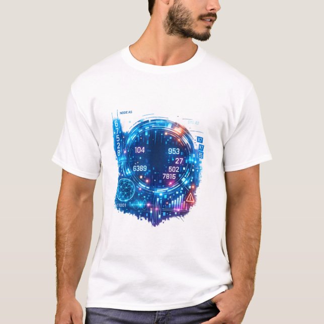 Futuristic Astronaut Tech T‑Shirt for Men T-Shirt (Front)