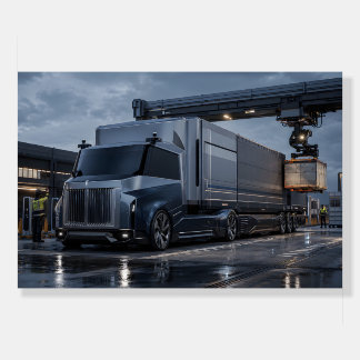Futuristic Autonomous Logistics Truck Foam Board