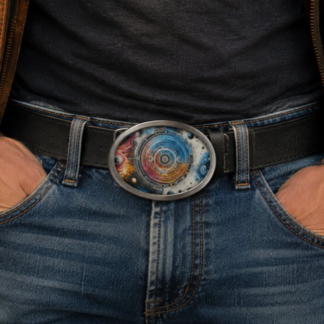 Futuristic Batik Cosmic Art – Space Design Belt Buckle (Creator Uploaded)