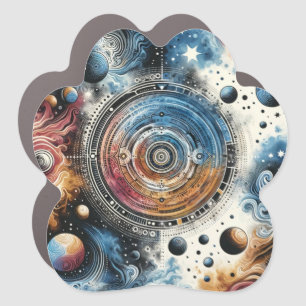 Futuristic Batik Cosmic Art – Space Design Car Magnet