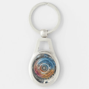 Futuristic Batik Cosmic Art – Space Design Keychain