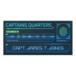 Futuristic Bedroom Door Sign