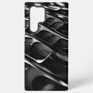 Futuristic Black Gloss Abstract 3D Design Samsung Galaxy S22 Ultra Case
