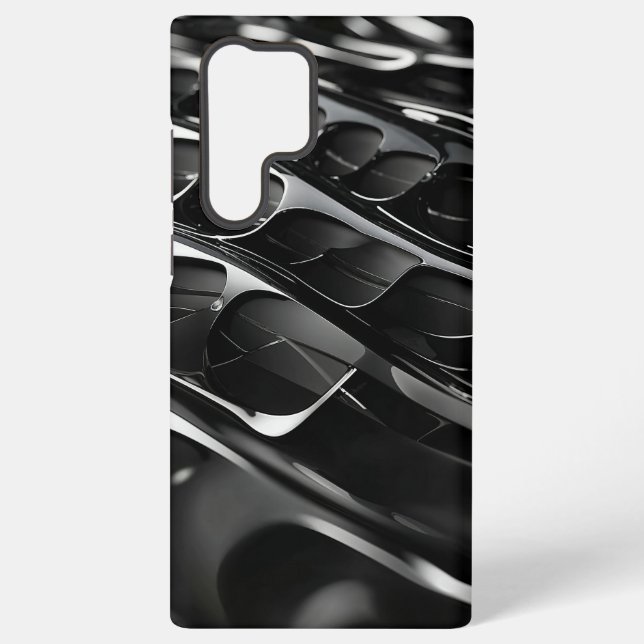Futuristic Black Gloss Abstract 3D Design Samsung Galaxy Case (Back)