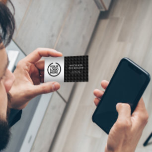 Futuristic Black Triangle Pattern Business Card