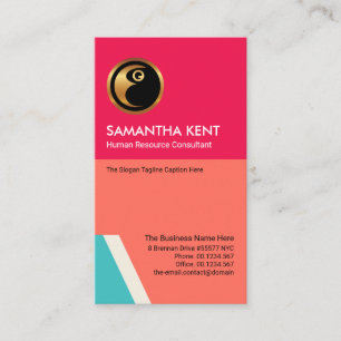 Futuristic Bright Bold Colorful Layers Recruitment Business Card
