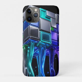 Futuristic Chrome Puzzle Cube iPhone 11 Pro Case