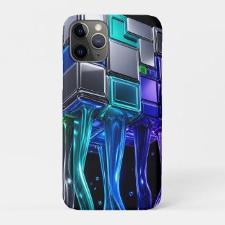 Futuristic Chrome Puzzle Cube iPhone 11 Pro Case