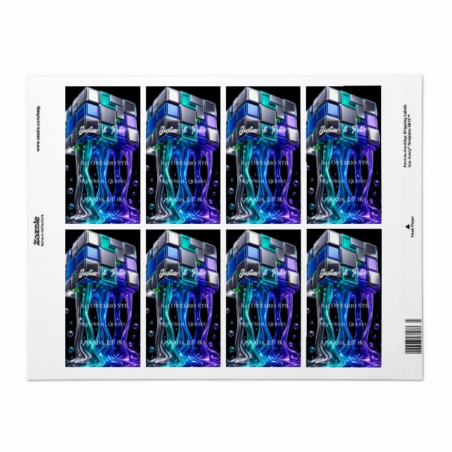 Futuristic Chrome Puzzle Cube  Label (Full Sheet)