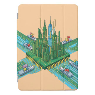 Futuristic Circuit Board City Ipad Case