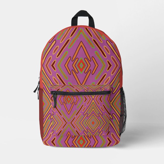 Futuristic Circuitry Abstract Pattern  Printed Backpack (Front)