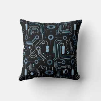 Futuristic Circuitry Throw Pillow