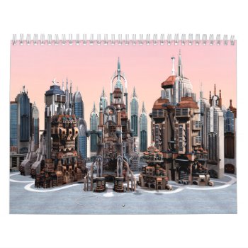 Futuristic City Calendar by YourFantasyWorld at Zazzle