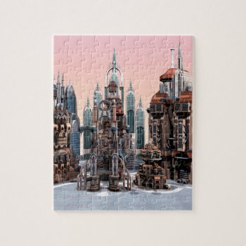 Futuristic City Jigsaw Puzzle by YourFantasyWorld at Zazzle