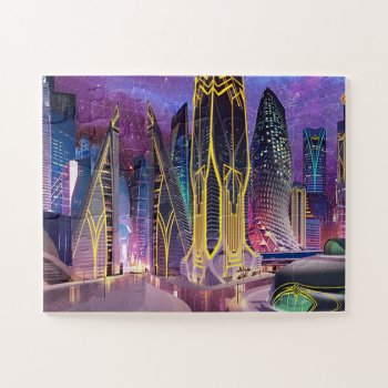 Futuristic City Puzzle by SharonCullars at Zazzle