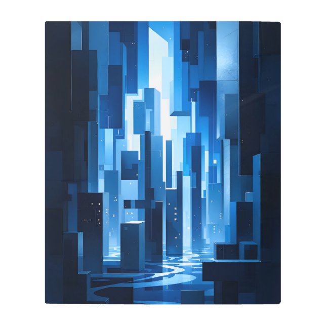 Futuristic Cityscape.Farmhouse Bedroom Metal Print (Front)