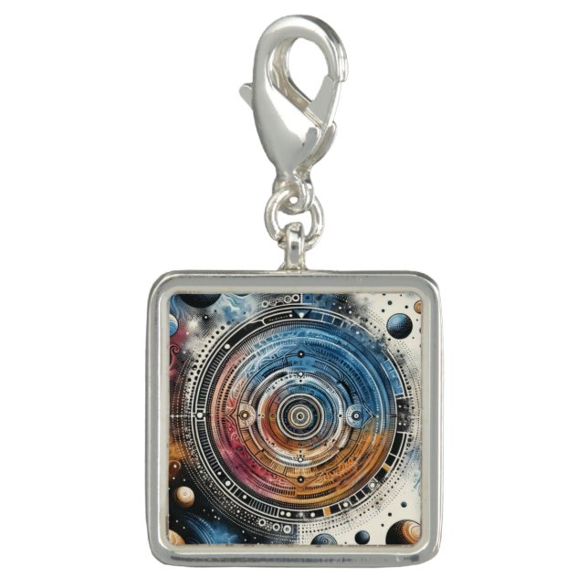 Futuristic Cosmic Mandala Charm (Front)