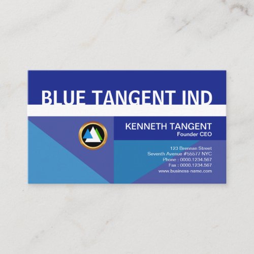 Futuristic Creative Blue Geometric Founder CEO Business Card