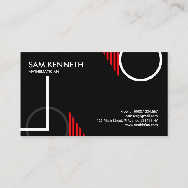 Futuristic Creative Math Shapes Mathematician Business Card (Front)