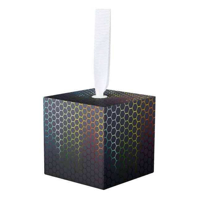 Futuristic Cube Ornament (Front Angled)