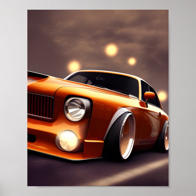 Futuristic Custom Car Art Poster (Front)