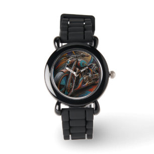 Futuristic Custom Motorcycle – 3D Micro Mosaic Watch